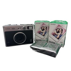Fujifilm Instax Mini Evo Hybrid Instant Camera - Black - Bundle with 50 films